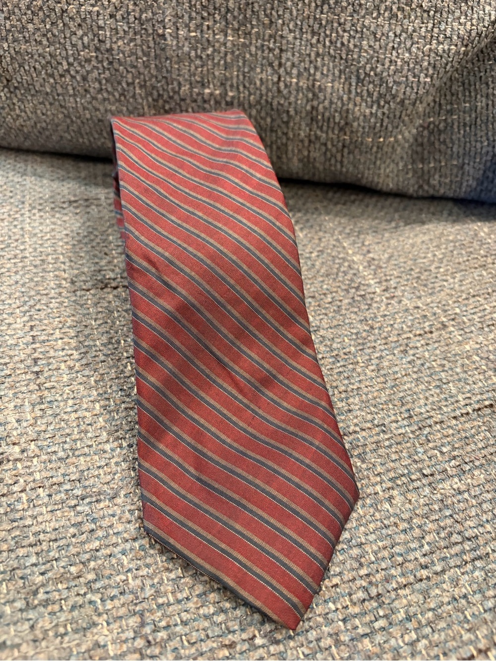 Men's Red Striped Silk Tie